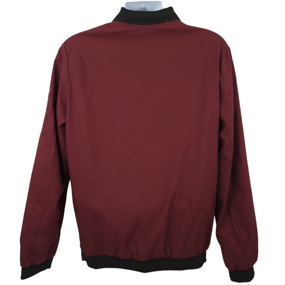 Sandbank Front Zip Lined Golf Windbreaker Mens Size M Maroon Black Lightweight - Picture 2 of 12